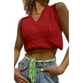 thumbnail image 3 of Autumn Spring Women V-Neck Sleeveless Knit Sweater Vest, 3 of 5