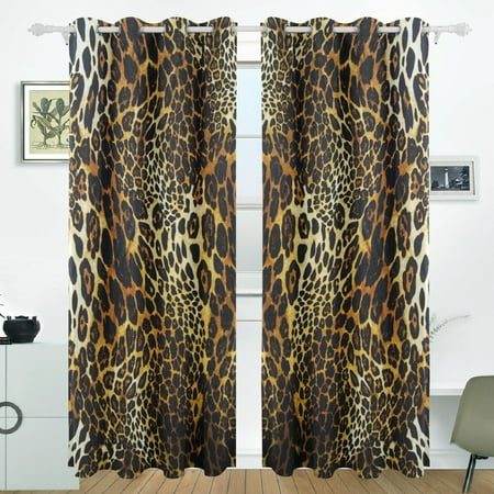 Popcreation Leopard Skin Background Window Curtain Blackout
