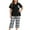 Black Plaid-Short Sleeve, variant on ValueVibe Women Plus Size Pajama Sets V-Neck Short Sleeve and Capri Pants Loungewear Sets 2 Piece Nightwear, Green Plaid XL
