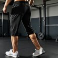 thumbnail image 5 of Garbnen Mens Capris Pants 3/4 Quick Dry Ice Silk Straight Leg Running Pants for Men Lightweight Elastic Waist Baggy Stretch Sports Workout Trousers for Men with Zipper Pockets, 5 of 6