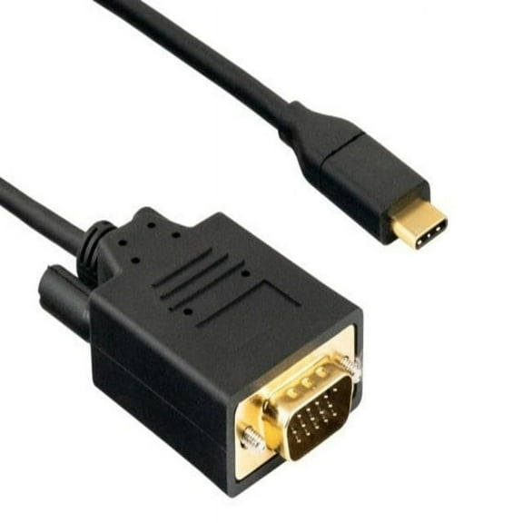 SANOXY Cables and Adapters; 6ft USB 3.1 Type C Male to VGA (1920x1200@60Hz) Male Cable, Black