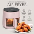 thumbnail image 2 of Series 6 in 1 Air Fryer with Glass Basket, 5 Quart Non Toxic Air Fryer w Digital Display, 430 ° F Max Temp, Preheat & Keep Warm Function, Compact + Dishwasher Safe Glass Airfryer, 2 of 10