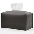 thumbnail image 1 of Nvzi Funda para caja de pañuelos, organizador dispensador de papel facial de cuero sintético PU decorativo moderno para baño, tocador, mesita de noche, escritorio, coche, negro (L), 1 of 3