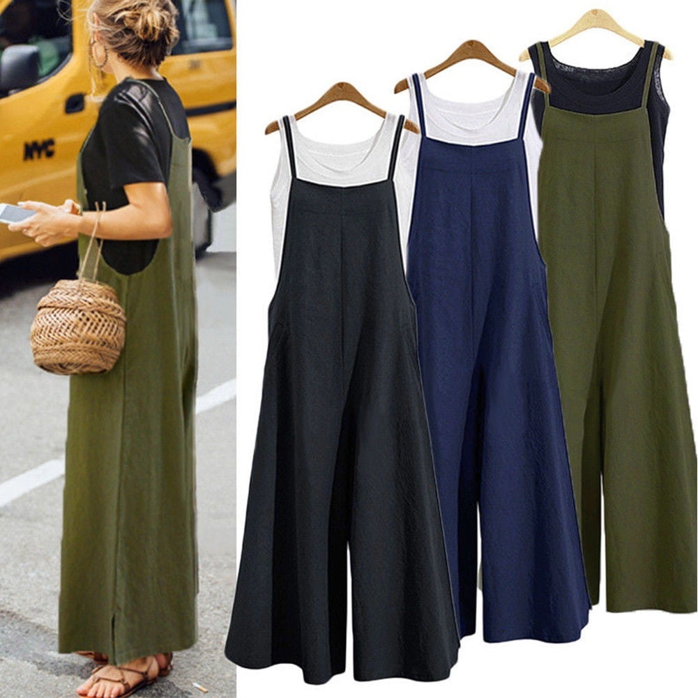 Oversized Women Loose Strap Jumpsuit Casual Dungaree Harem Trousers ...