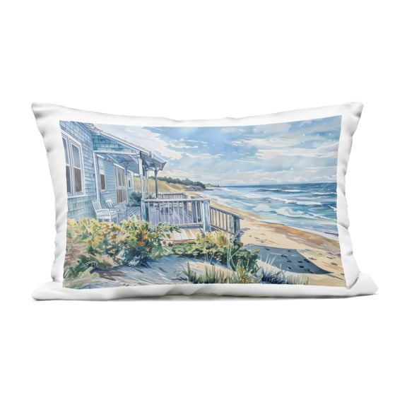 Stupell Industries Beach Villa Overlook Outdoor Printed Pillow design by LSR Design Studio, 14 x 7 x 20