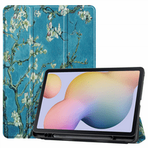 For Samsung Galaxy Tab S7/Tab S7 Tablet Cover 11 Inch, Premium Leather Slim and Lightweight with Auto Sleep/Wake Hard Tri-Fold Stand Cover (SM-T870/T875) Apricot Blossom