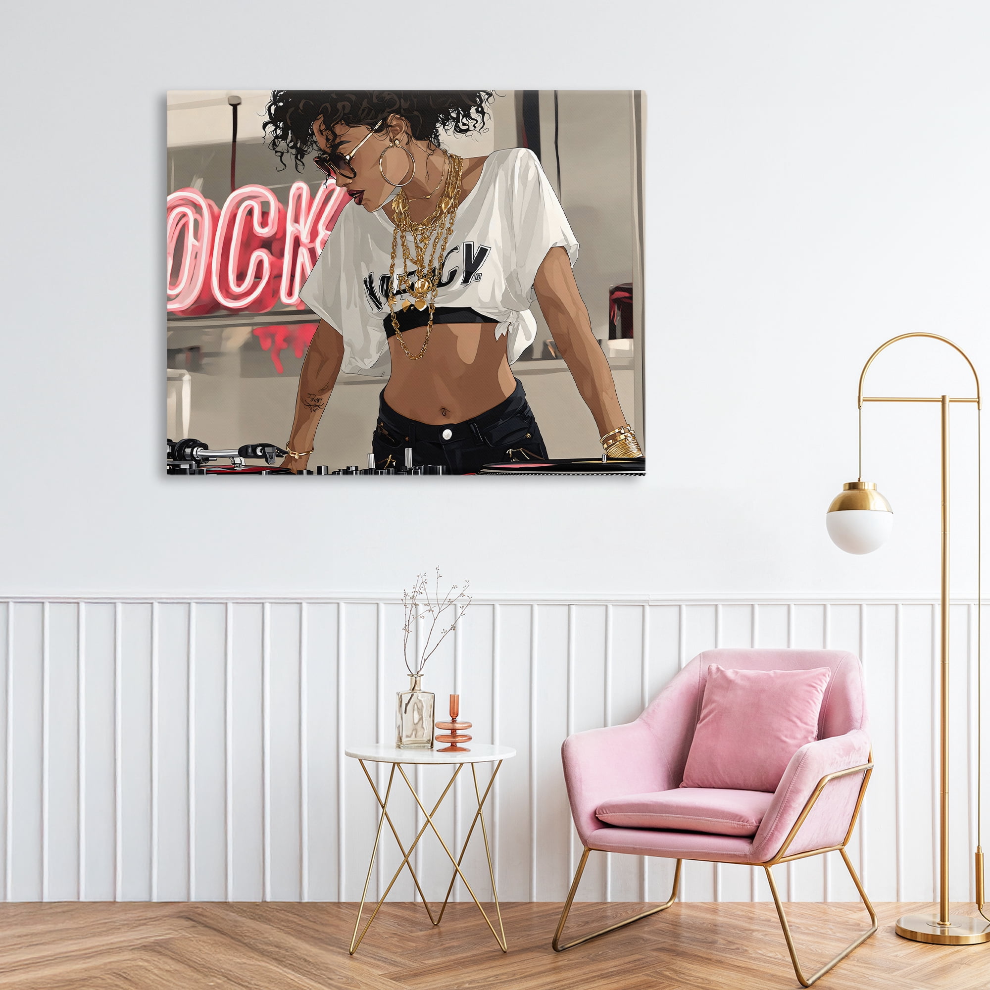 Stupell Industries Rock Neon DJ Music Canvas Wall Art, design by Franklyn Gregory