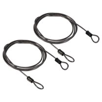 Uxcell 2.5mmx1.5m Coated Security Steel Cable Luggage Lock Wire Rope Double Loop Black 2 Pack