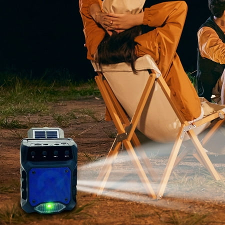 Uorcsa Portable Bluetooth Speaker for Adult Bocinas De Bluetooth And Inexpensive Wireless Bluetooth Audio Portable KTV Outdoor Solar-Powered Flashlight Speaker Girls Blue 16×12.5×10cm