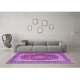thumbnail image 3 of Ahgly Company Indoor Square Medallion Purple Traditional Area Rugs, 5' Square, 3 of 4