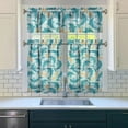 thumbnail image 3 of Kitchen Curtains 36 Inch Short - 3 Panel Set, Shark Whale Dolphin Ocean Theme, Rod Pocket Window Curtain, 100% Polyester for Nautical Farmhouse Kitchen, Easy Wash, 3 of 6