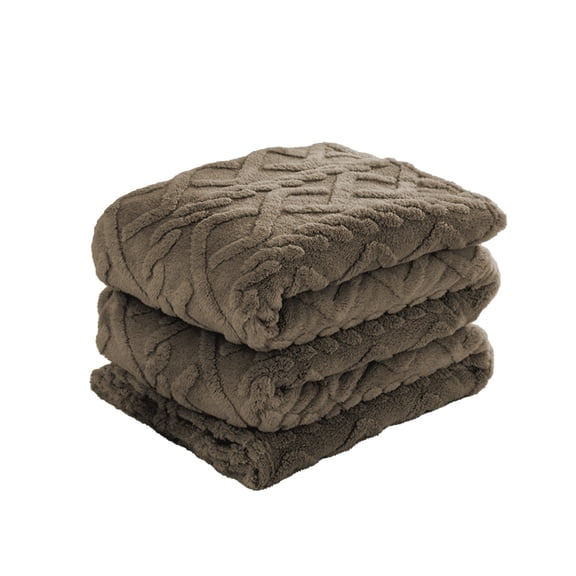 Ultra-Soft Fleece Blanket - 59" x 39" Lightweight Throw Blanket - All-Season Warm and Cozy Blanket for Couch, Bed, and Travel ( Coffee )