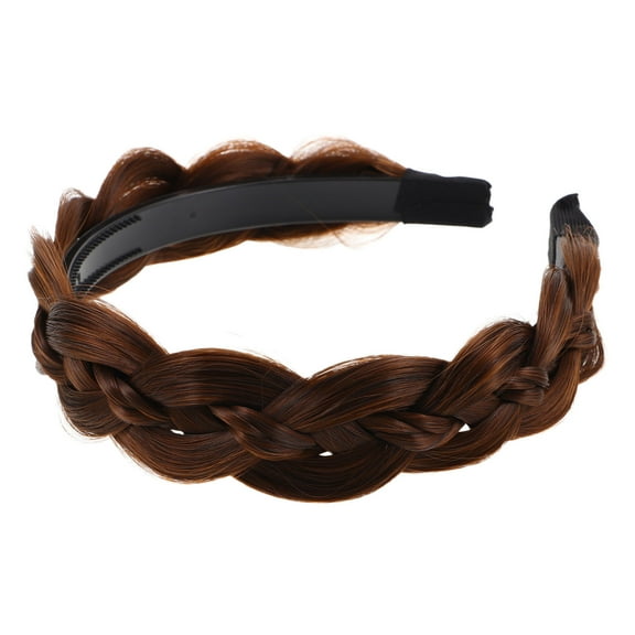 Niceauty Braid Headband with Teeth for Women Light Brown High Temperature Fiber 1Set