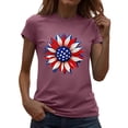 thumbnail image 2 of USA Flag Tee Shirt for Women 4th of July Memorial Day T Shirt American Proud T Shirt Casual Short Sleeve Graphic Tee, 2 of 7
