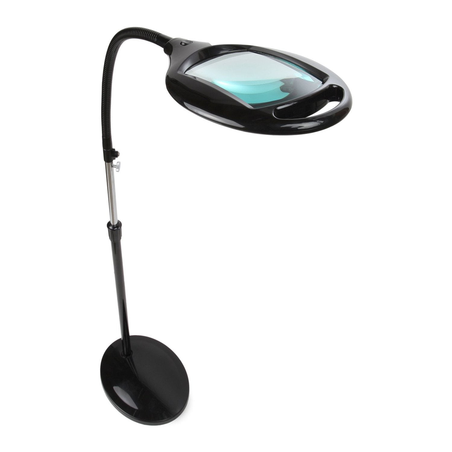 Brightech Lightview Pro Led Magnifying Floor Lamp Daylight Bright Full Spectrum Magnifier Lighted Glass Lens Height Adjustable Gooseneck Standing