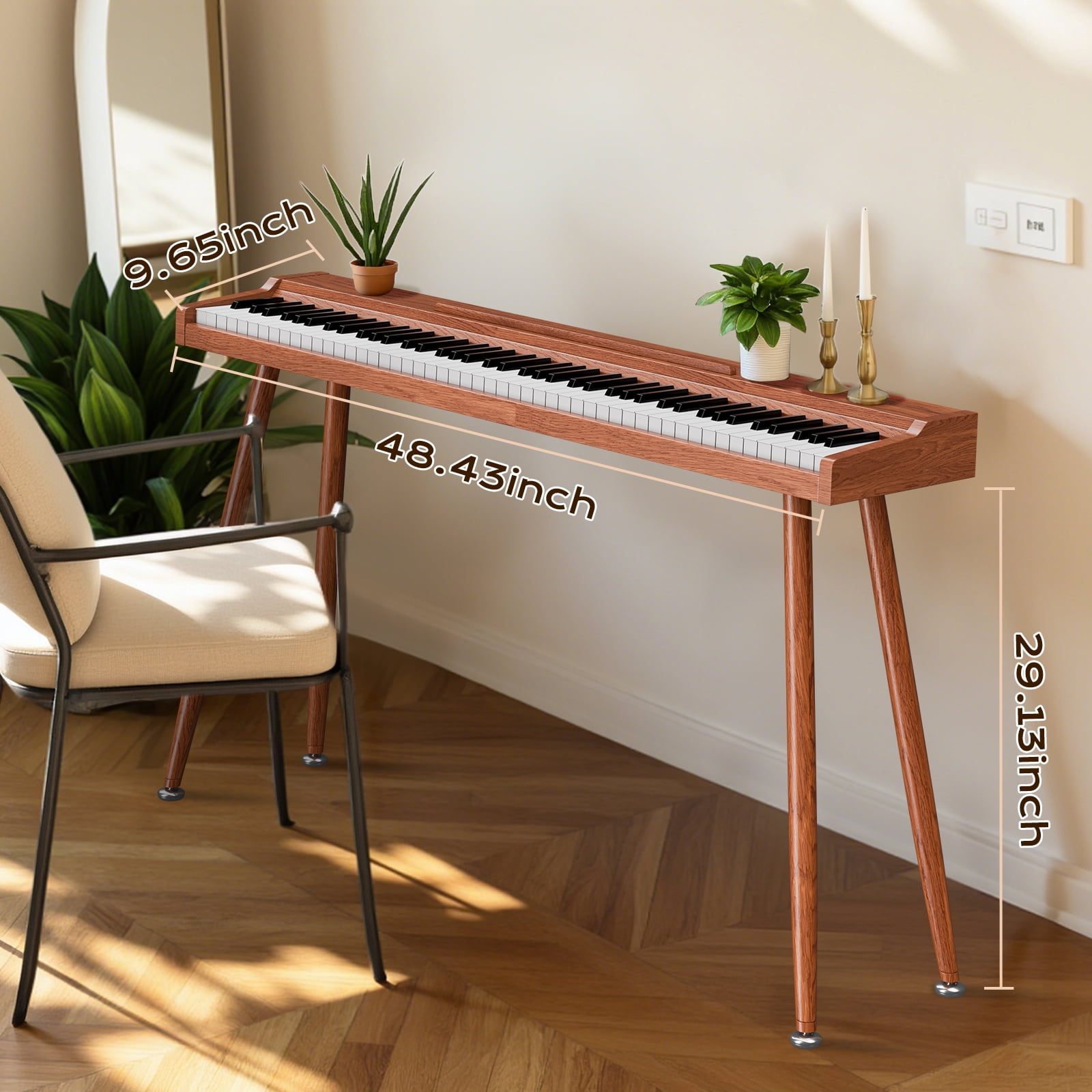 TERENCE 88 Key Piano Keyboard Digital: 88 Key keyboard Piano Semi-Weighted Full Size Premium Sound MIDI Headphone Jack Triple Pedal for Beginners to Professionals