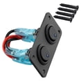thumbnail image 3 of 2 Gang Rocker Toggle Switch Panel for Car RV Truck 12V Blue LED Light New, 3 of 6