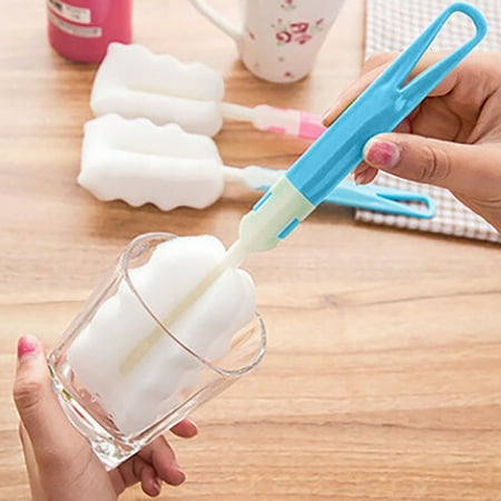 

2PC Cleaning Adjustable Length Sponge Cup Washing Brush Milk Bottle Brush Cup Cleaning Brush Cleaning Supplies Cleaner Cleaners