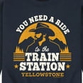 thumbnail image 3 of Yellowstone - You Need A Ride To The Train Station - Men's Crew Neck Fleece Pullover, 3 of 6