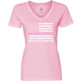 thumbnail image 3 of Inktastic Breast Cancer Awareness Pink Ribbons and Flag Women's V-Neck T-Shirt, 3 of 5