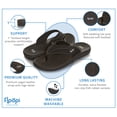 thumbnail image 5 of Floopi Flip Flops for Men Texture Soft EVA Footbed Men Beach Sandals With Soft Webbing Toe Post Comfort Fit Sandals with Indoor & Outdoor Anti Skid Soles, Color Black, Size 12, 5 of 7