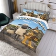 thumbnail image 3 of Shaun el Ovejito Conjunto de sábanas temático, trío de piezas, cómodo y amigable con la piel, diseño único, regalo de decoración para el hogar para familiares, amigos y fans,173X218cm, 3 of 6