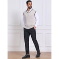 thumbnail image 2 of DARING DIVA Men's Solid Color V-Neck Sleeveless Cable Knitted Sweater Vest M Beige, 2 of 7