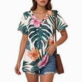 thumbnail image 6 of TOWMUS Womens T-Shirts V Neck Short Sleeve Summer Tops Women Casual Print Shirts for Women, 6 of 6