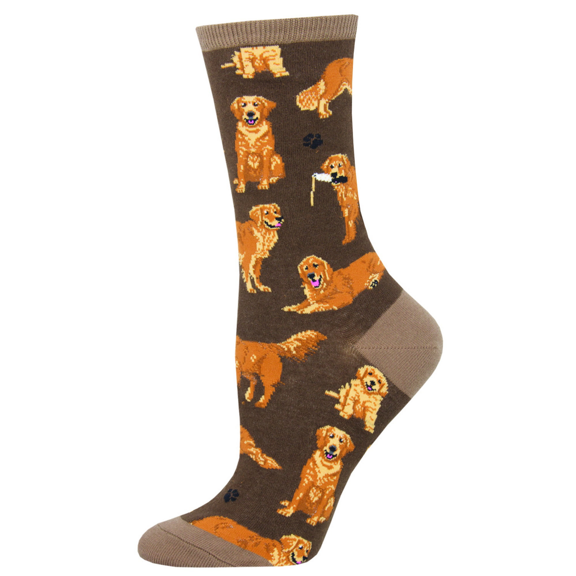 Casual Golden Retriever Dog Socks Cotton Dress Socks For Men Women 
