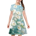 thumbnail image 3 of LOVZFMLL Robe Mignonne à Manches Courtes pour Tout-Petits Enfants Imprimé Épissure Extensible Robe Trapèze, 3 of 3