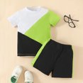 thumbnail image 2 of Kids Toddler Boys Shorts Set Casual Short Sleeve Patchwork T Shirt Pullover Tops Shorts Two Piece Clothes Set Summer Outfits,Size 12 Months 18 Months, 2 of 7