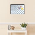 thumbnail image 3 of PinPix 22x15 Custom Cork Bulletin Board Diamond Modern Pattern Navy White Poster Board Has a Fabric Style Canvas Finish, Framed in Diamond Modern Pattern Navy White, by ArtToFrames (PinPix-1805), 3 of 5