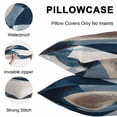 thumbnail image 5 of Lumbar Pillow Covers 20x12 Inch Set of 2, Navy Blue Brown Waterproof Outdoor Pillow Covers, Modern Geometric Abstract Art Decorative Cushion Pillowcases for Couch, Sofa, Bed, Garden, Patio, 5 of 9