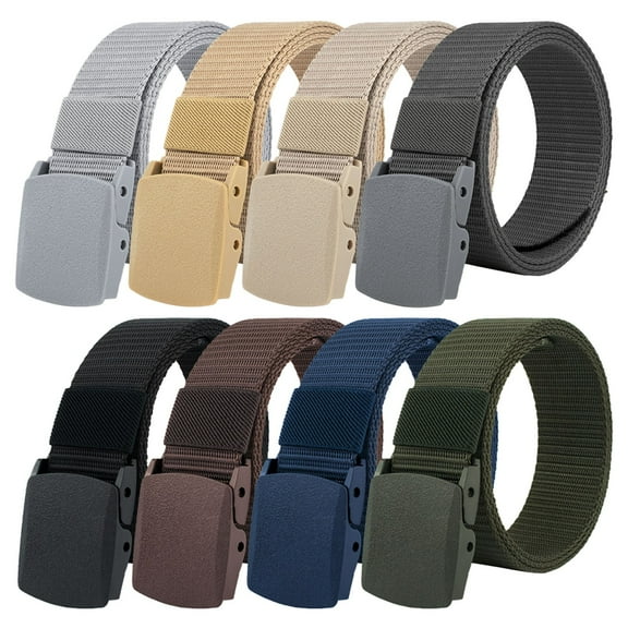 Mens Nylon Casual Belt With Automatic Buckle No Holes Design