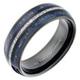 thumbnail image 2 of MJ Metals Jewelry Tungsten Carbide 8mm Black Plated Finish with Lapis Lazuli and Faux Meteorite Inlay Ring Size 10, 2 of 7