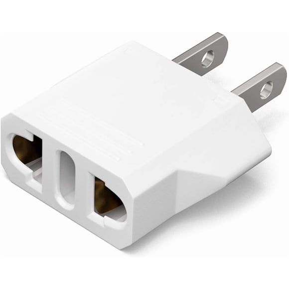 Adaptador de enchufe Unidapt de EU a EE. UU. para viaje, 1 unidad, blanco