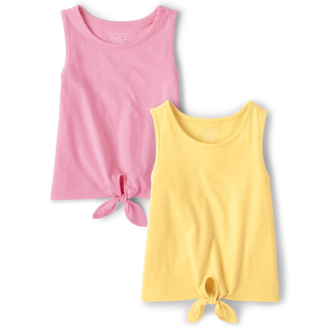 Camiseta sin mangas The Children's Place para niñas pequeñas, rosa brillante, 3T