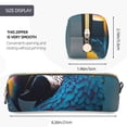 thumbnail image 3 of Disketp Modern Style Blue Parrot Estuche de Lápices de Cuero con Cierre, Estuche Compacto para Papelería, Bolígrafos y Accesorios Pequeños, 3 of 7