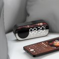 thumbnail image 3 of Bluetooth Speaker Clock Multifunctional Smart Digital Mirror Alarm Clock for Home School Office English Version Z7 Black, 3 of 5