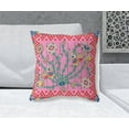 thumbnail image 2 of 20" x 20" Pink Peacock Blown Seam Floral Indoor Outdoor Throw Pillow, 2 of 5