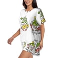 thumbnail image 2 of Haiem Christmas Gnomes Pattern Pajama Set for Women 2 Piece Lounge Set Short Sleeve Tops and Shorts Soft Sleepwear-Large, 2 of 7