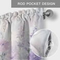 thumbnail image 5 of Spring Flower Valances for Windows White Purple Lavender Floral Garden Watercolor Rod Pocket Curtain Valance Window Treatment Short Curtains for Kitchen Living Room, 42"x18", 5 of 9