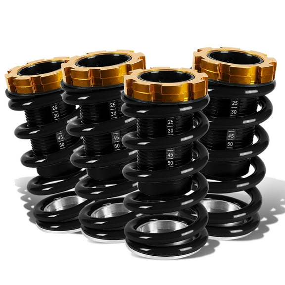DNA Motoring COIL-HC88-T33-BK For 1988 to 2000 Civic / CRX / Del Sol / Integra Aluminum Scaled Coilover Kit (Black Springs & Sleeves)