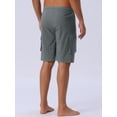 thumbnail image 3 of DARING DIVA Men's Solid Color Side Pockets Lining Summer Board Shorts 32 Gray, 3 of 6