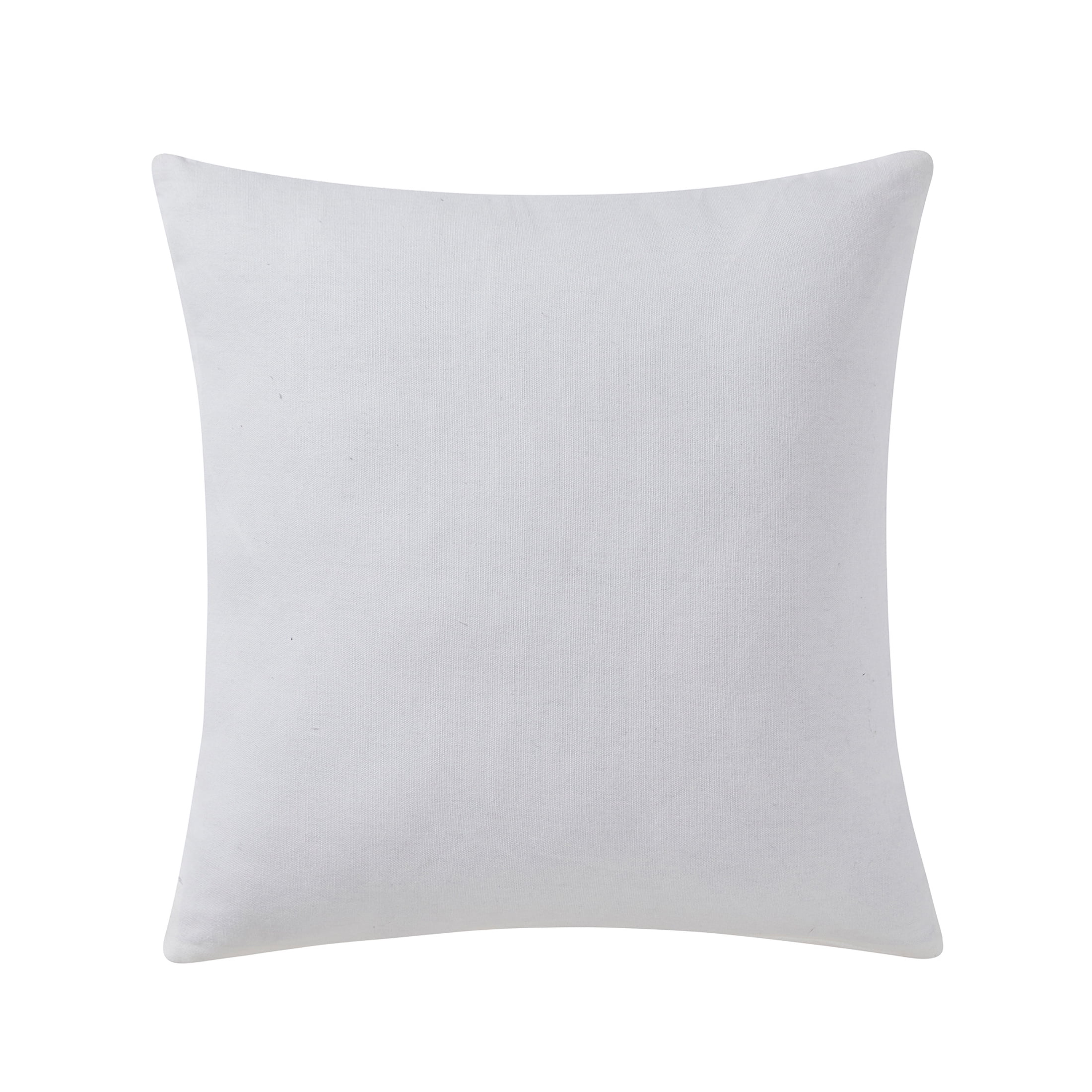 (2 pack) Beautiful Floral Pleated Cotton Decorative Pillow by Drew Barrymore, 20" x 20", White