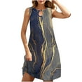 thumbnail image 5 of DailyTrove Women's Sleeveless Striped Midi Dress, Textured Fabric, Beach & Casual Wear, Relaxed Fit, 5 of 6