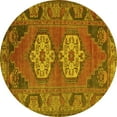 thumbnail image 1 of Ahgly Company Machine Washable Indoor Round Persian Yellow Traditional Area Rugs, 7' Round, 1 of 4