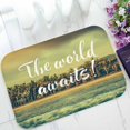thumbnail image 1 of YUSDECOR Motivation Quote World Awaits Calligraphy Lettering Nature Ocean Home Decor Floor Mat Area Rug Doormat Size 15.7x23.6 Inches, 1 of 1