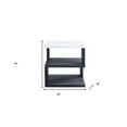 thumbnail image 2 of 24" Gray And White High Gloss Square End Table With Two Shelves, 2 of 5