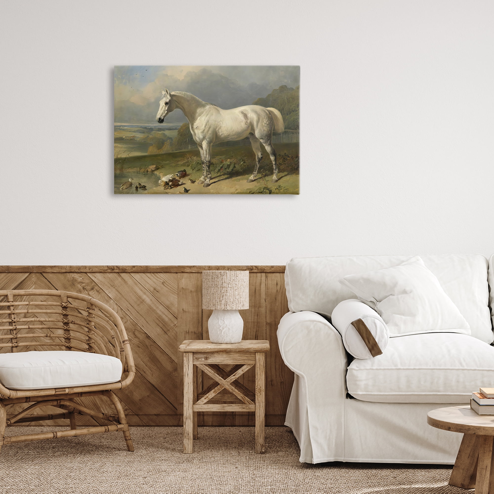 Stupell Industries Grey Horse And Ducks In Landscape Canvas Wall Art, design by Tina LeCour